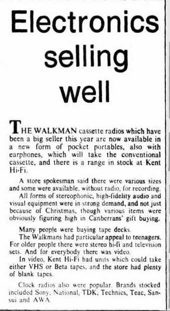 Electronics selling well - The Canberra Times (ACT 1926 - 1995) - 16 Dec 1982.png