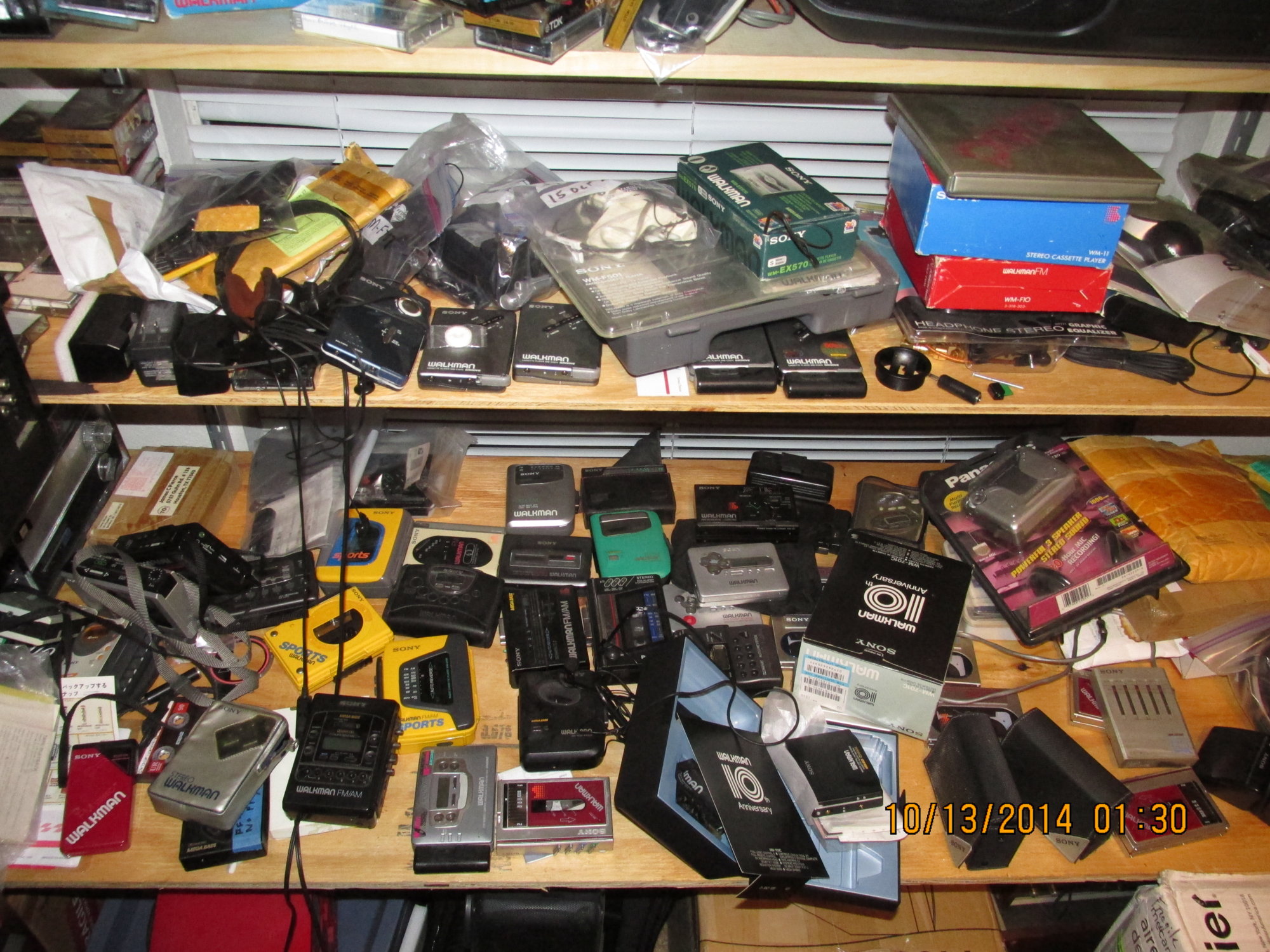 IMG_1325 Walkman Sony shelf Middle room October 2014.JPG
