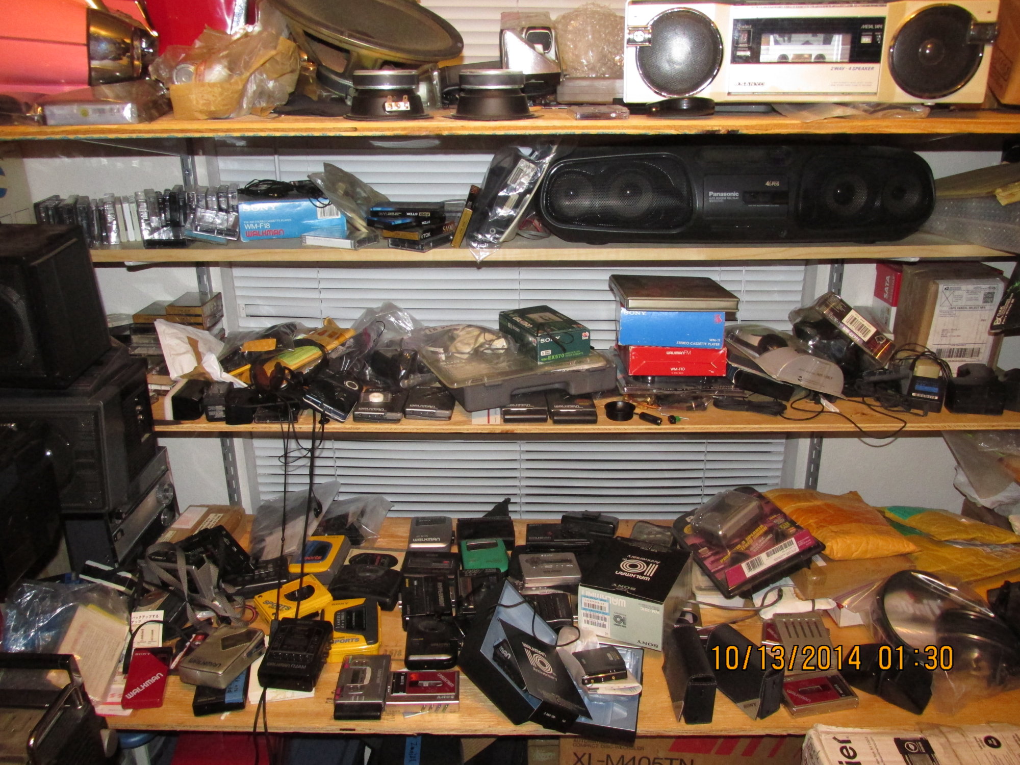 IMG_1326 Walkman Sony shelf Middle room October 2014.JPG
